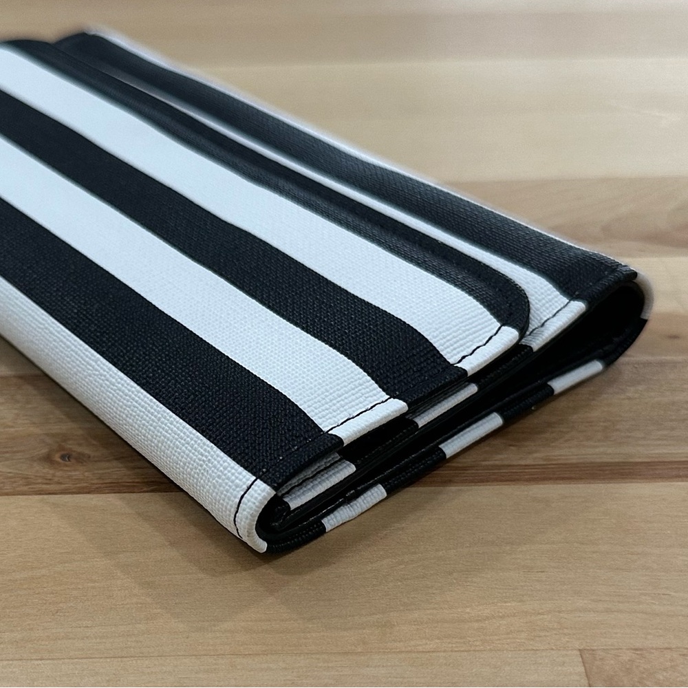 Like New KUT FROM THE KLOTH Black & White Striped Tri-fold Long Wallet - Picture 8 of 15